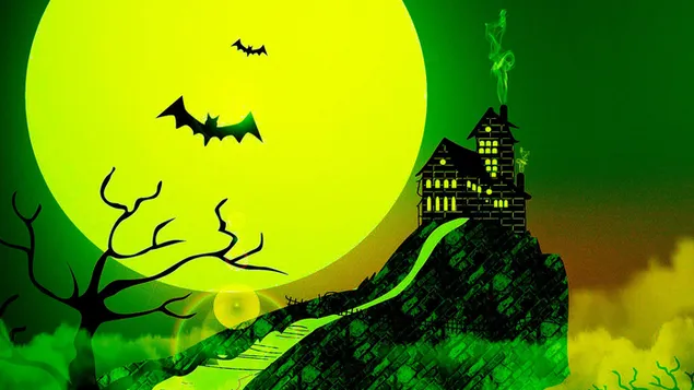 halloweensky strasidelny dom na vrchole kopca stiahnut