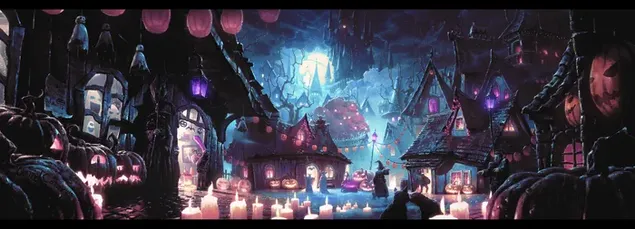 Hình nền Thị trấn ma ám Halloween 6K