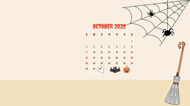 Halloween - October 2022 Calendar - Spider web