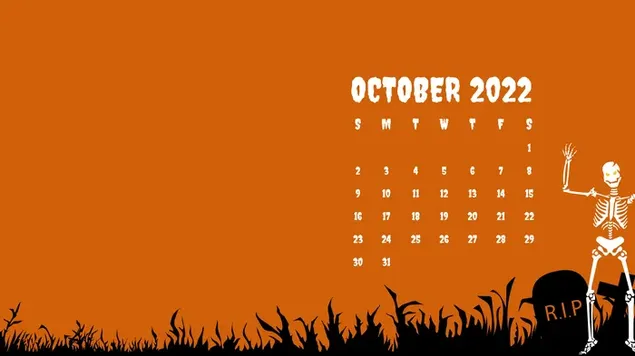 Halloween - October 2022 Calendar 4K wallpaper