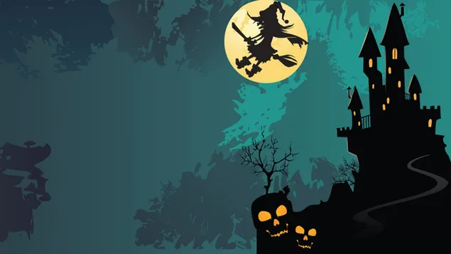 halloween: carodejnica a mesiac stiahnut