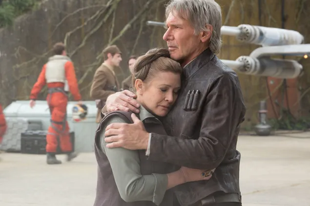 Han solo and princess leia hug, Star Wars Episode VII: The Force Awakens