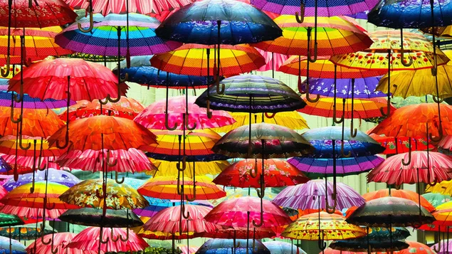 Hanging Colorful Umbrellas download