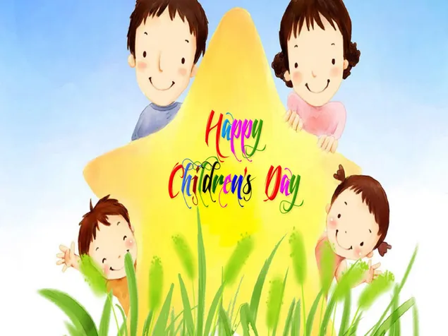 Happy Children's Day Star Kids 2K wallpaper