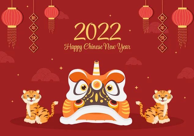 Gelukkig chinees nieuwjaar - jaar van de tijger 2022 download