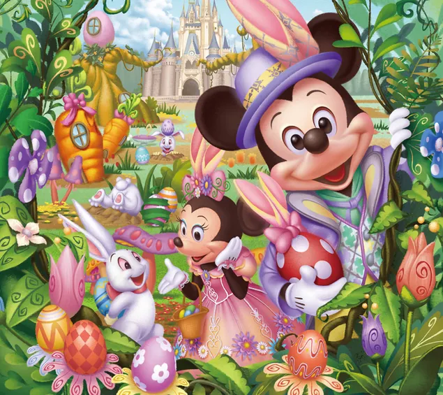 Taustpilt Head ülestõusmispüha koomiksite tähistamist 4K