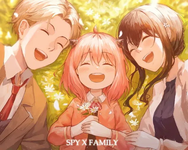 Happy Family Loid、Anya、Yorが一緒に笑う 4K 壁紙