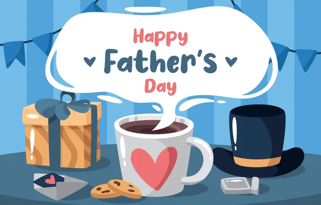 Happy Father's day hoed, cadeaupapier ontwerp HD achtergrond