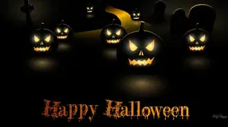 Tapeta Veselý Halloween: Tmavé tekvice HD