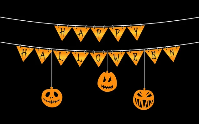 Buon Halloween con striscioni e oggetti di scena di Jack'O'Lantern HD sfondo
