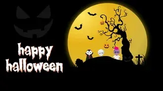 Tapeta Šťastný Halloween žlutý měsíc HD
