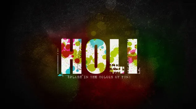 Happy Holi : 泼洒乐趣的色彩 2K 壁纸