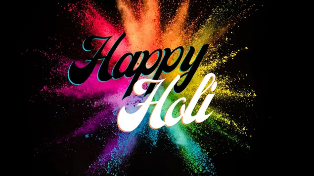 Happy Holi Stænk af farver 4K tapet