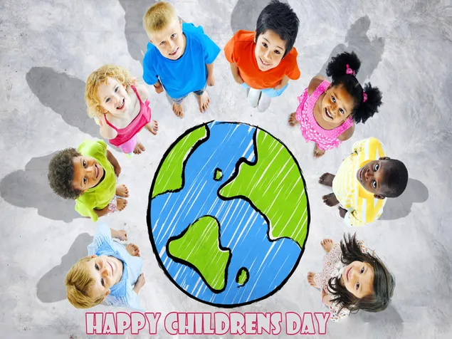 Glædelig International Global Børnedag 2K tapet