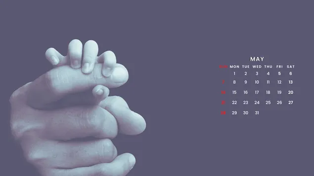 Hình nền Happy Mother's Day - Em bé nắm tay mẹ tháng 5 năm 2023 Dương lịch 4K