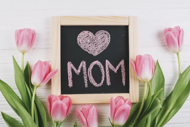 Happy Mother's Day Blackboard Notee 4K achtergrond