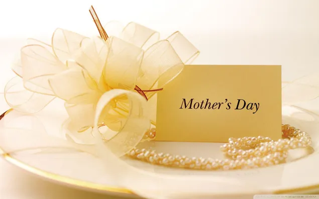 Feliz Día de la Madre colorido diseño en color dorado HD fondo de pantalla