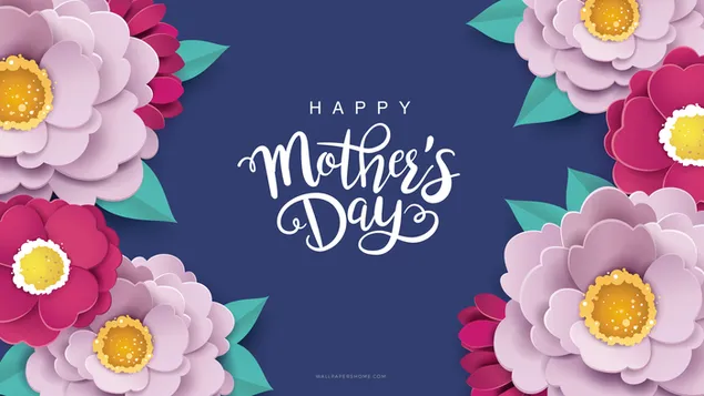Happy Mother's Day kreatives Blumenlayout-Design herunterladen