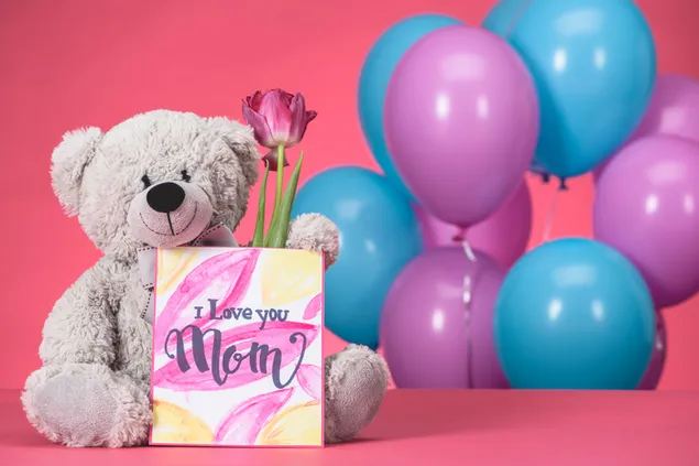 Hình nền Lời chúc mừng Ngày của Mẹ và Quà tặng Gấu bông 6K