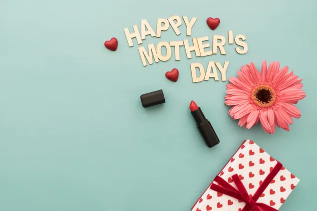 Happy Mother's Day Note Geschenkbox und Gänseblümchen