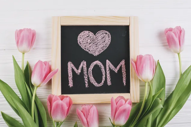 Alles Gute zum Muttertag - Rosa Tulpen 4K Hintergrundbild