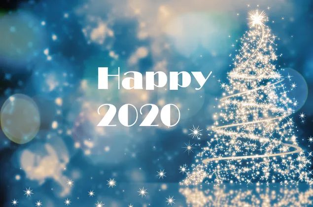 Gelukkig nieuwjaar 2020 vol glitters 2K achtergrond