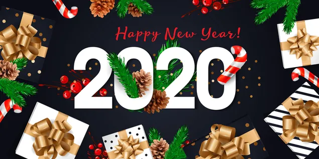 Gelukkig nieuwjaar 2020 vol verrassingen 4K achtergrond