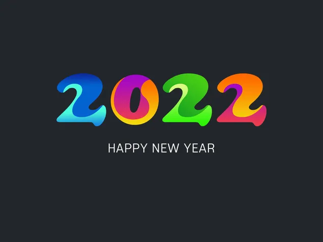 Selamat tahun baru 2022 angka warna warni