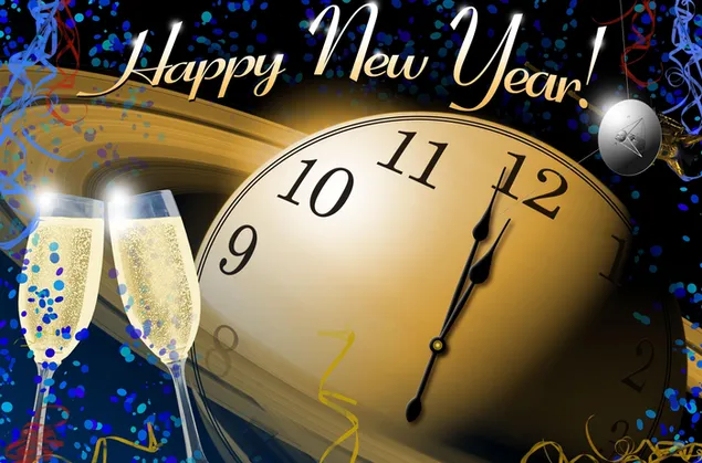 Happy new year 2022 count down clock and clock