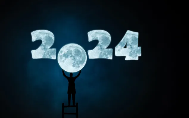 feliz ano nuevo 2024 luna llena descargar
