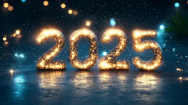 2025年新年快樂，熱烈慶祝 4K 壁紙