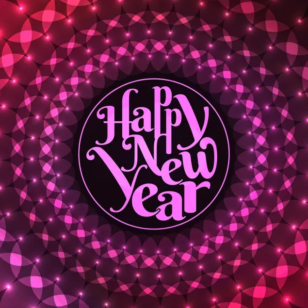 Feierbild des guten Rutsch ins Neue Jahr vor rosa Hintergrund herunterladen