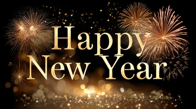 szczesliwego nowego roku z pokazem fajerwerkow i mieniacym sie efektem bokeh pobierz