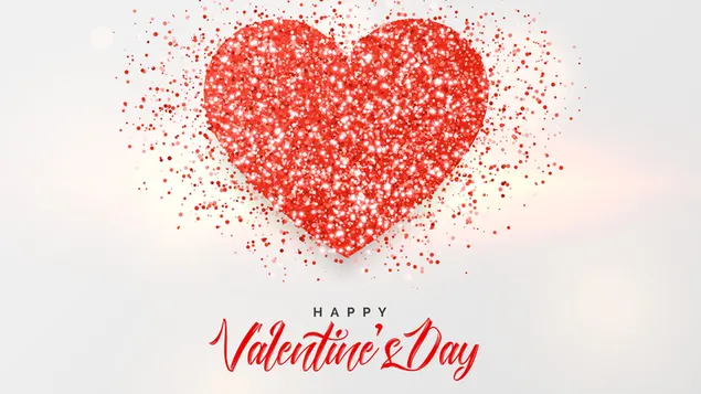 Tulisan selamat hari valentine di bawah hati yang bergemerlapan 4K kertas dinding