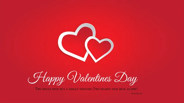 happy valentine's day lettering with white stripes on red background two hearts edges download