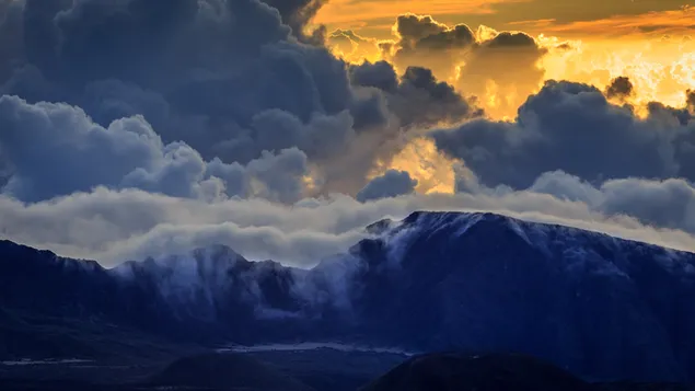 ハレアカラ、マウイ島、山、火山雲