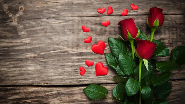 Hari Valentine - mawar merah dengan hati unduhan