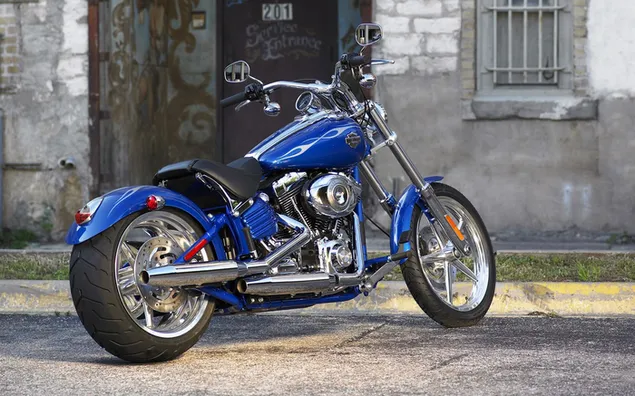 Harley Davidson Fiets Blauw HD achtergrond