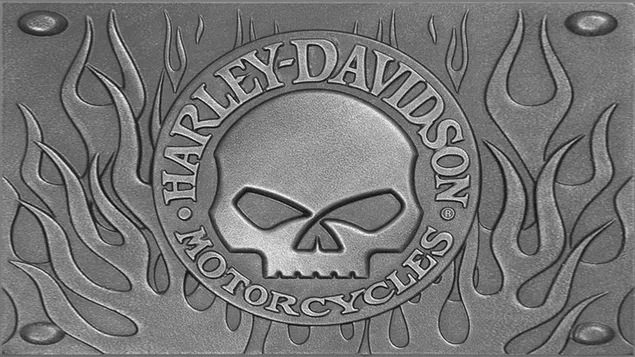 Amblem en relleu de plata de Harley Davidson baixada