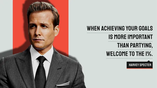 Harvey Specter quote: Welcome to the 1% 2K wallpaper download