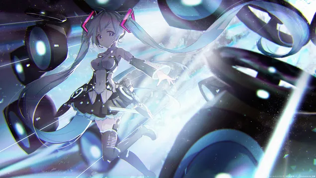 Hatsune Miku Bass Boost HD baggrundsbillede