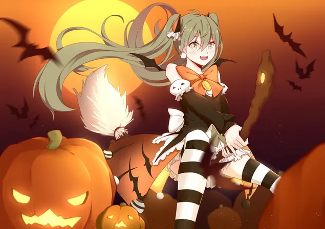 Hatsune Miku Halloween HD bakgrund
