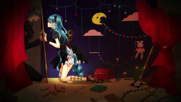 Hatsune Miku a Vocaloidtól 4K háttérkép