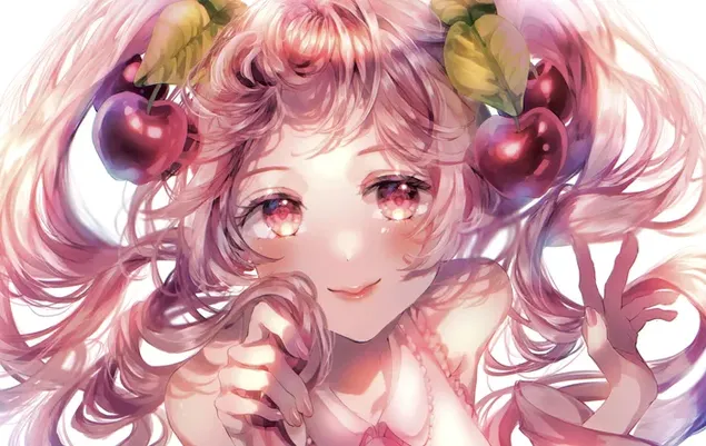 Taustpilt Hatsune miku roosad juuksed armas välimus 2K