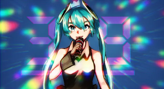 Hatsune Miku sjunger 2K bakgrund