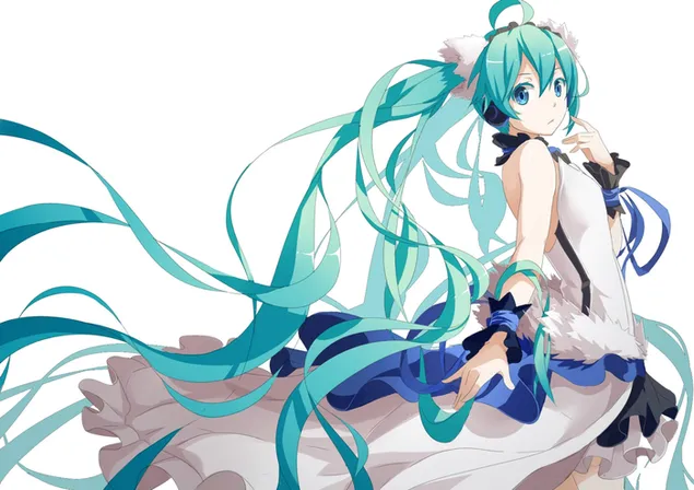 Hatsune Miku tittar på dig HD bakgrund