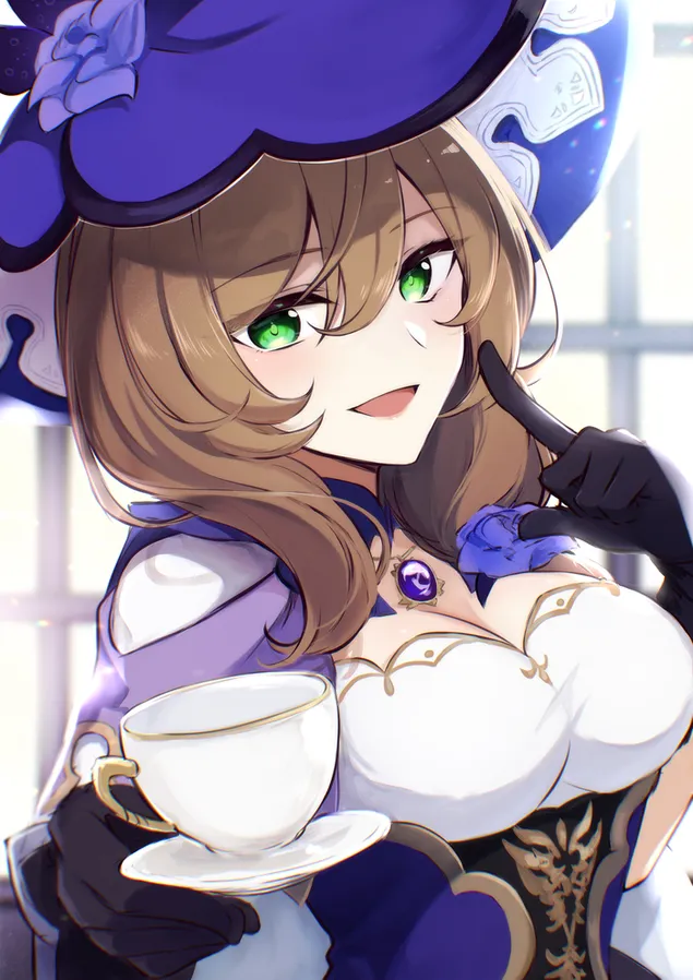 Taustakuva Juo teetä Lisan kanssa | Ganshinin vaikutus 2K