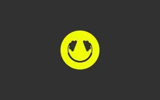Tapeta Headsmiley - smajlík vytvořený se sluchátky, minimalistické digitální umění 2K