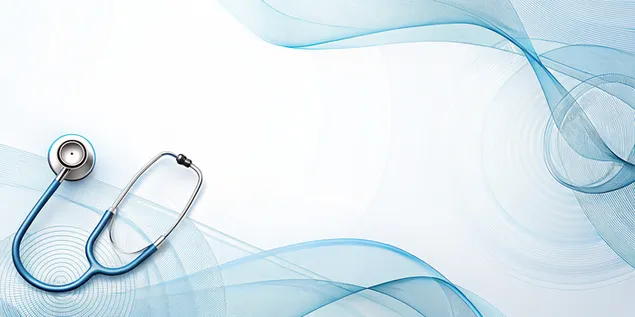 أخصائي الرعاية الصحية يستخدم سماعة الطبيب لفحص المريض وتشخيصه 4K خلفية