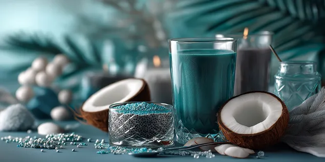 boisson saine aux super-aliments et noix de coco, eclairage doux telechargement